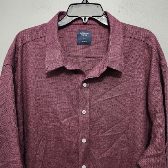 Untuckit men's veneto button-up shirt size 3XL red long sleeve - Picture 10 of 10